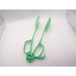 Vintage Tupperware Mint Green Salad Tongs Server Utensil Kitchenware 113-6